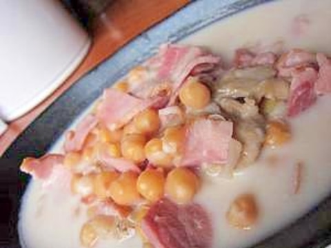 ヒヨコ豆のクリームスープ☆食べるスープ☆